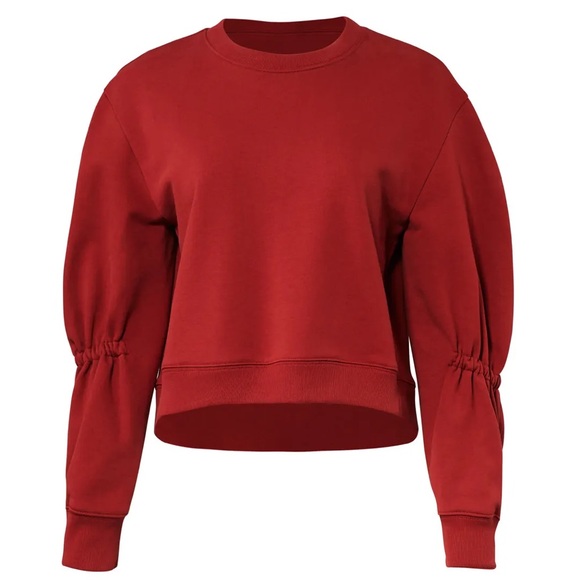 Tibi NEW Sculpted Sleeve Sweatshirt Dark Red - Picture 8 of 9
